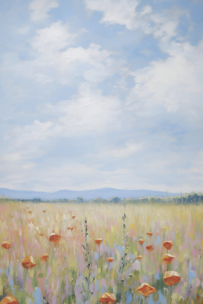 Field of flowers and grass Field of flowers and grass