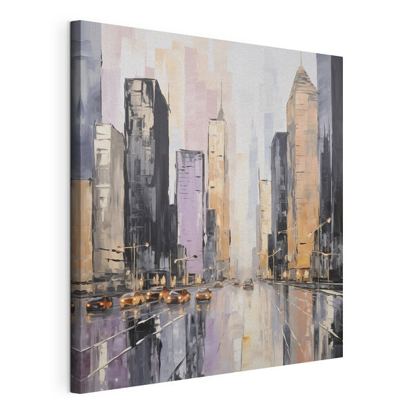 Cuadros Cuadros Cuadro de una calle de la ciudad con coches y edificios (SKU: s46753)