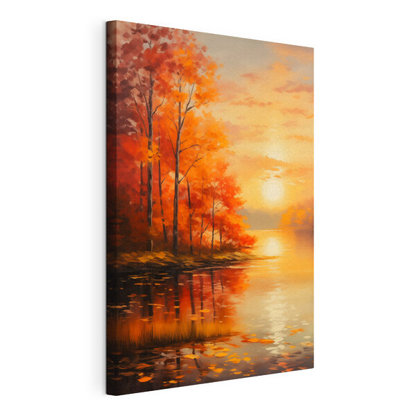 Cuadros Cuadro de un lago con árboles y hojas anaranjadas (SKU: s46771) Cuadros Cuadros Cuadro de un lago con árboles y hojas anaranjadas (SKU: s46771)