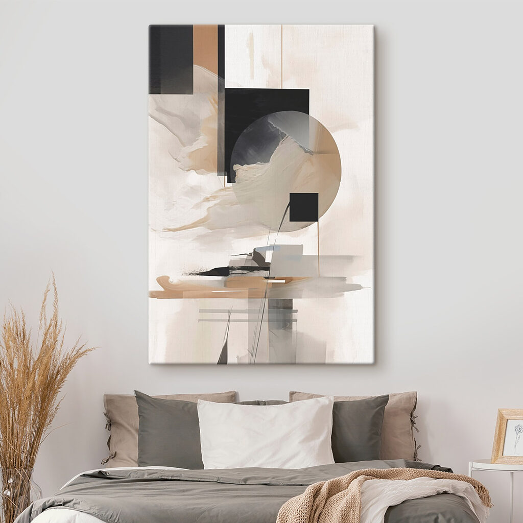 Painting of a circle and squares Painting of a circle and squares