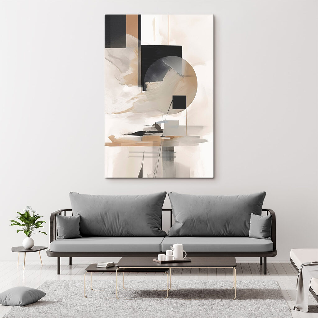 Painting of a circle and squares Painting of a circle and squares