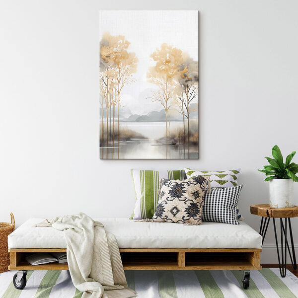 Painting of trees and water