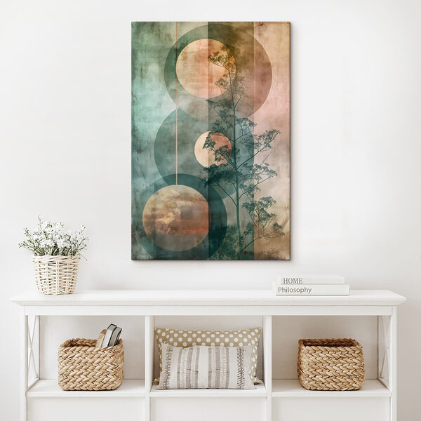 Tree and circles on a wall