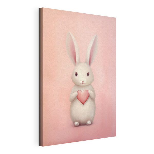 Cuadros Conejo blanco con un corazón en la mano (SKU: s47146) Cuadros Cuadros Conejo blanco con un corazón en la mano (SKU: s47146)