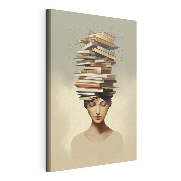 Cuadros Mujer con libros en la cabeza (SKU: s47333) Cuadros Cuadros Mujer con libros en la cabeza (SKU: s47333)