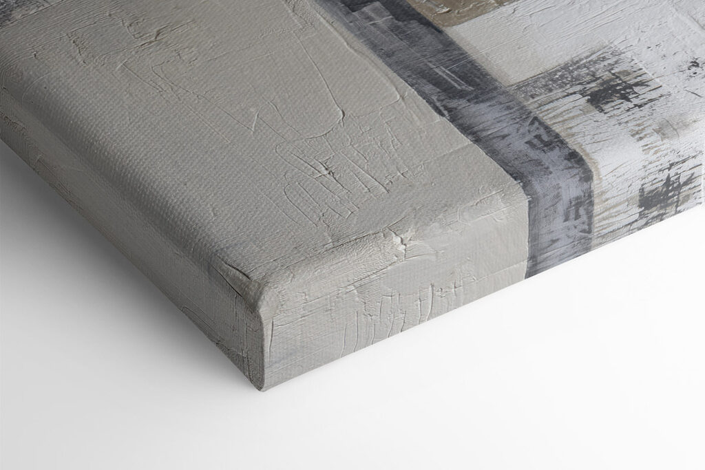 Painting of a white and black rectangular object Painting of a white and black rectangular object