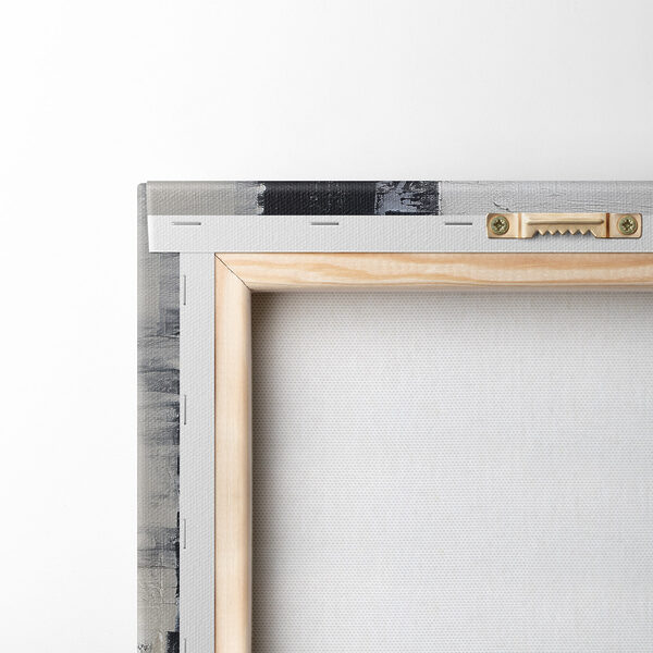Painting of a white and black rectangular object Painting of a white and black rectangular object