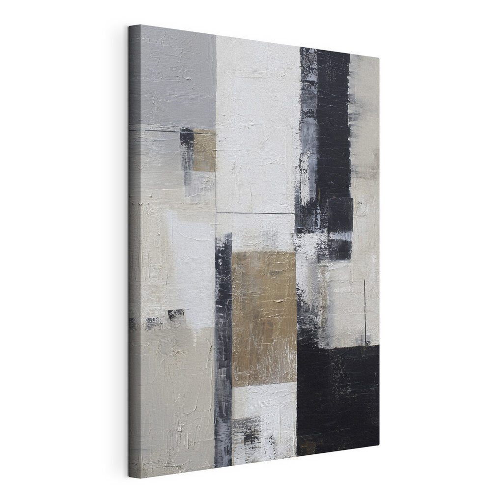 Painting of a white and black rectangular object Painting of a white and black rectangular object