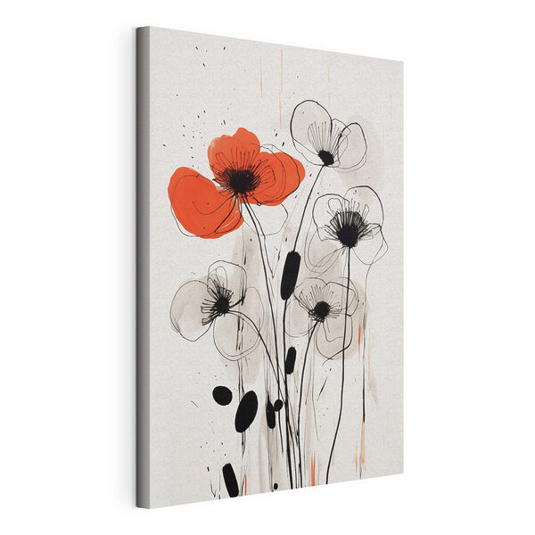Cuadros Pintura de flores con tinta en blanco y negro (SKU: s47500) Cuadros Cuadros Pintura de flores con tinta en blanco y negro (SKU: s47500)