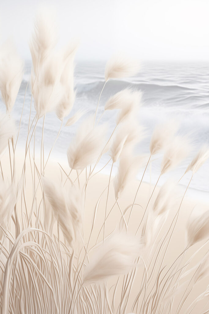 Gentle waves kiss the sandy shore Gentle waves kiss the sandy shore