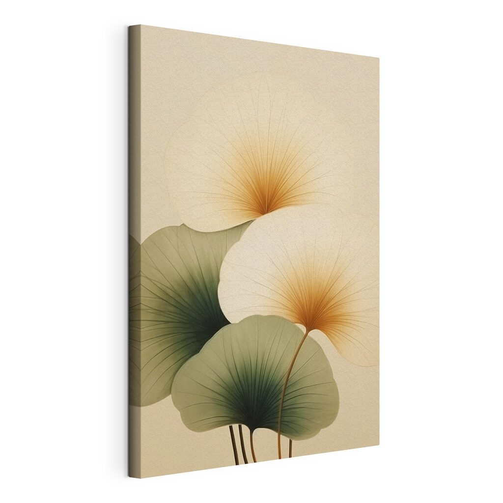 Delicate leaves, soft earth tones