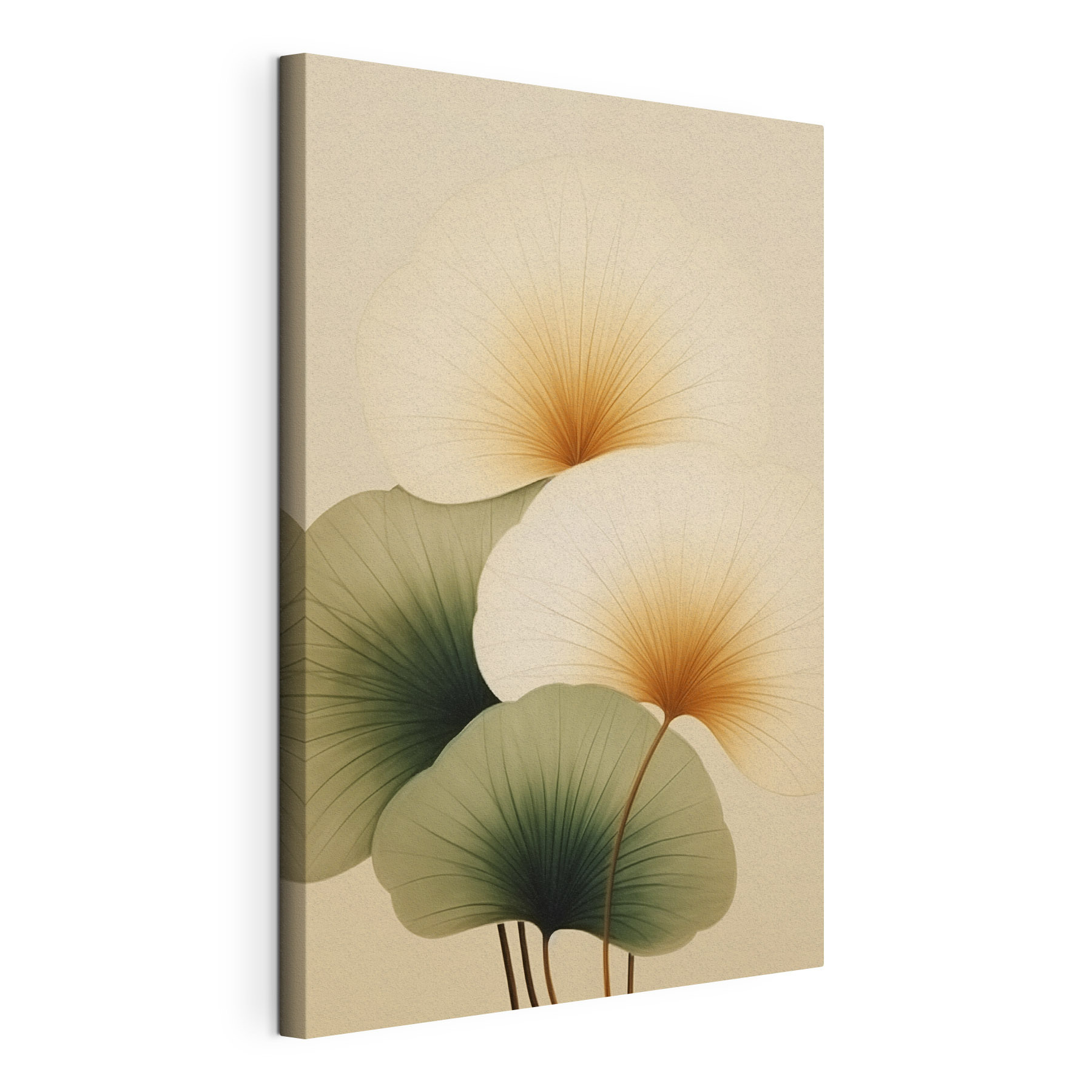Delicate leaves, soft earth tones
