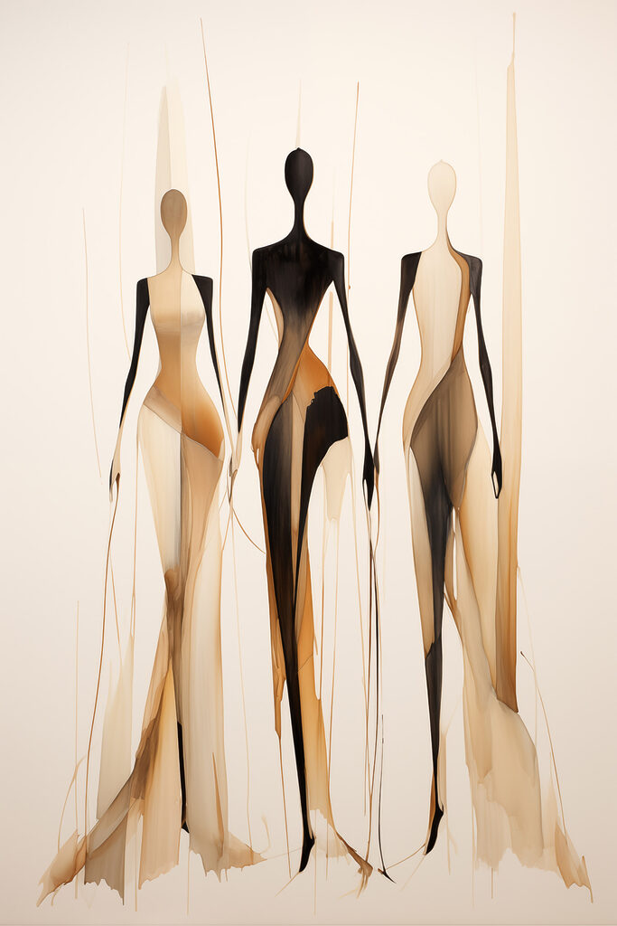 Group of women standing in a line