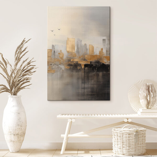 Cuadros Cuadro de una ciudad con pájaros volando por el cielo (SKU: s47673) Cuadros Cuadros Cuadro de una ciudad con pájaros volando por el cielo (SKU: s47673)