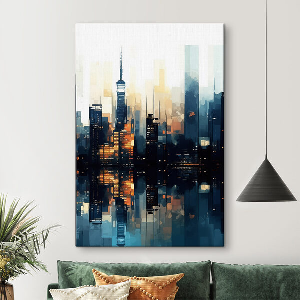 Cuadros Panorama urbano con el reflejo en el agua (SKU: s47677) Cuadros Cuadros Panorama urbano con el reflejo en el agua (SKU: s47677)