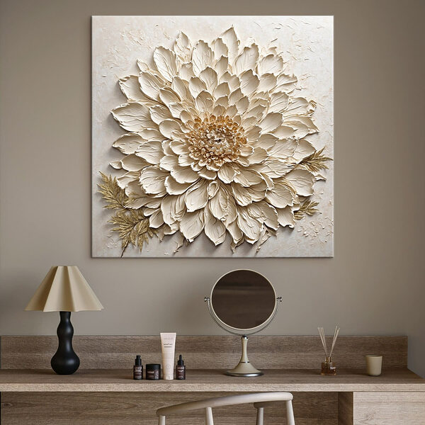 Cuadros - Elegante obra de arte con relieve floral (SKU: s47259) Cuadros Cuadros - Elegante obra de arte con relieve floral (SKU: s47259)