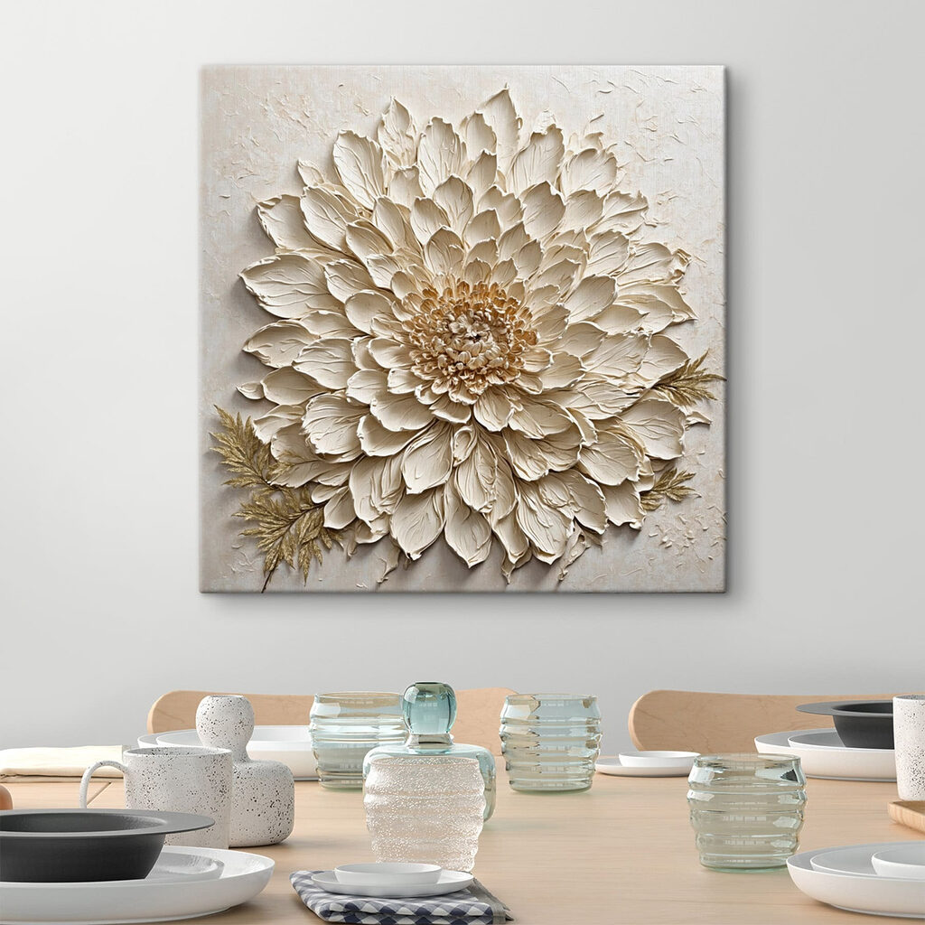- Elegant floral relief art piece