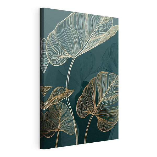 Cuadros Hojas elegantes sobre fondo oscuro (SKU: s49372) Cuadros Cuadros Hojas elegantes sobre fondo oscuro (SKU: s49372)