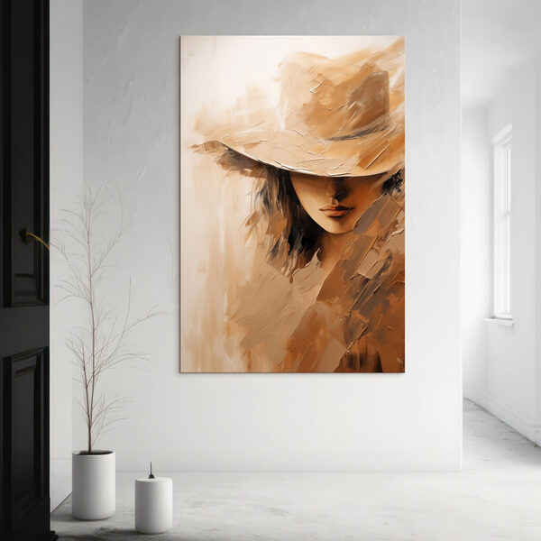 Cuadros Cuadro que representa el rostro de una mujer con un sombrero (SKU: s47315) Cuadros Cuadros Cuadro que representa el rostro de una mujer con un sombrero (SKU: s47315)