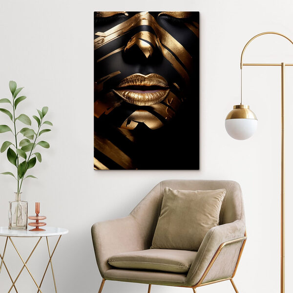 - Striking face art and bold lines - Striking face art and bold lines