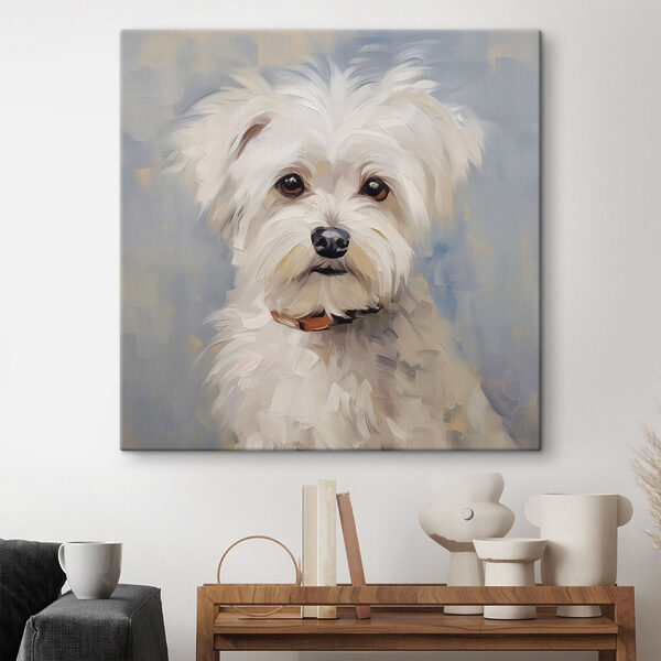 Cuadro de un perro blanco Cuadros Cuadro de un perro blanco