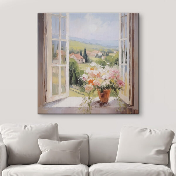 Cuadros Cuadro de una ventana con flores (SKU: s48052) Cuadros Cuadros Cuadro de una ventana con flores (SKU: s48052)