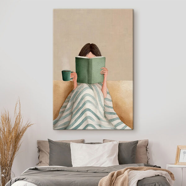 Cuadros Mujer leyendo un libro y sosteniendo una taza (SKU: s48114) Cuadros Cuadros Mujer leyendo un libro y sosteniendo una taza (SKU: s48114)