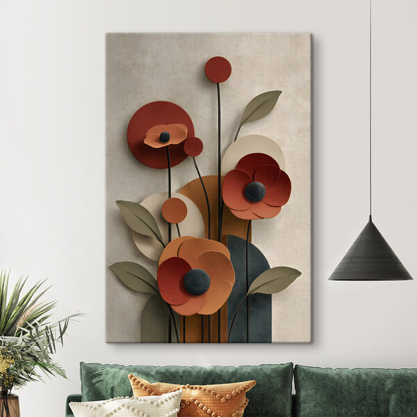 Cuadros Decoración de pared con flores y hojas (SKU: s48293) Cuadros Cuadros Decoración de pared con flores y hojas (SKU: s48293)