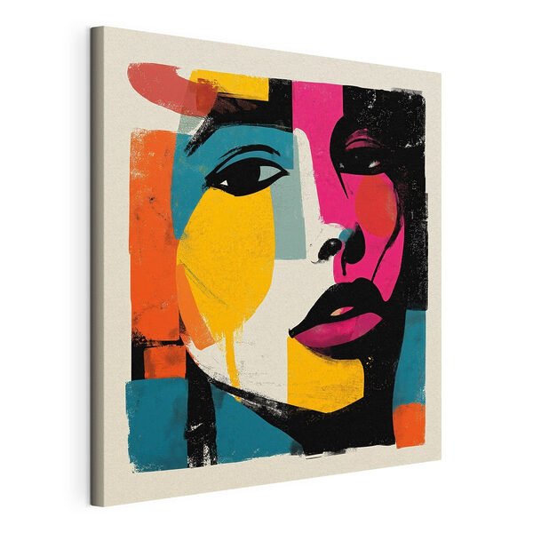 Cuadros Rostro de una mujer con pintura de colores (SKU: s49543) Cuadros Cuadros Rostro de una mujer con pintura de colores (SKU: s49543)