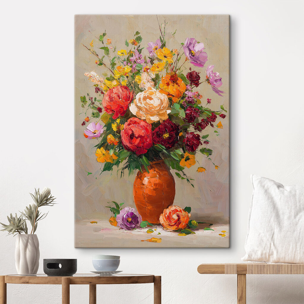Painting of flowers in a vase