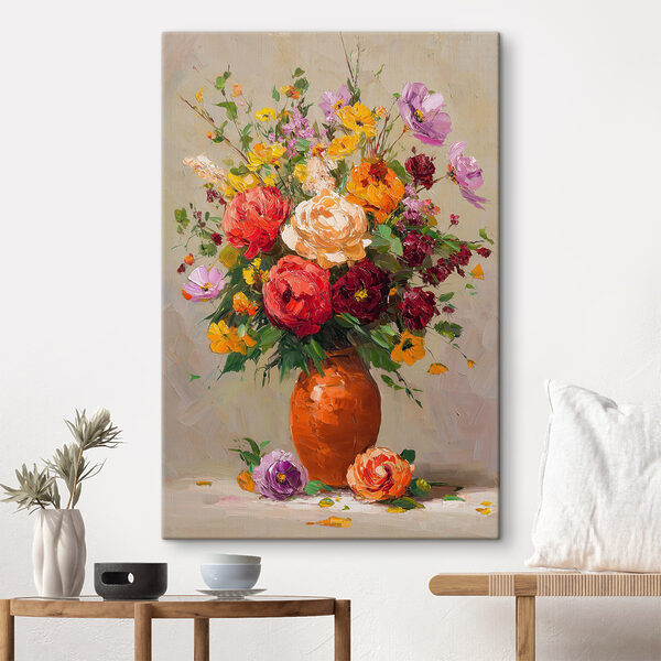 Painting of flowers in a vase