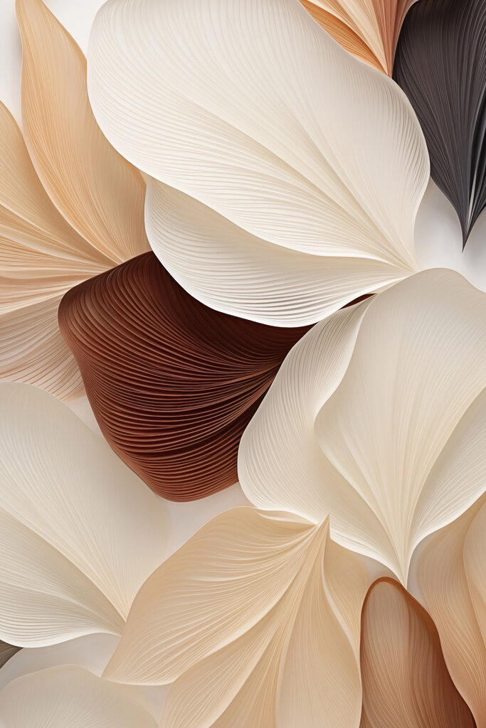 Soft, flowing shapes in gentle tones