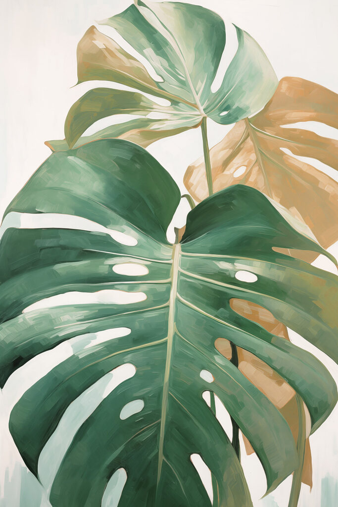 Green leaves with vibrant hues Green leaves with vibrant hues