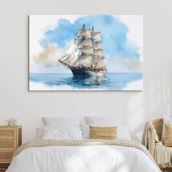 Cuadros Acuarela de un barco en el océano (SKU: s49421) Cuadros Cuadros Acuarela de un barco en el océano (SKU: s49421)