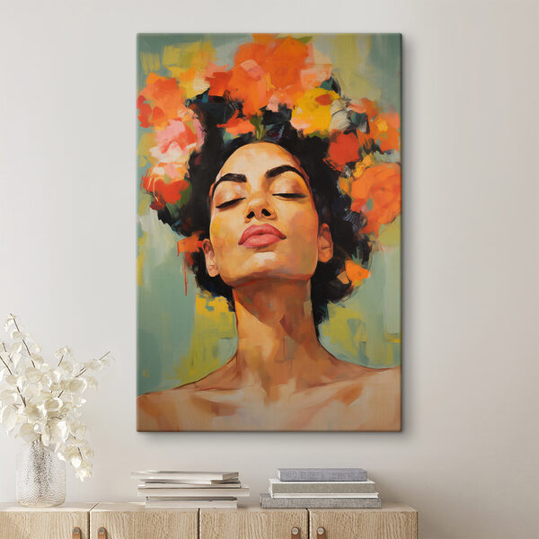Cuadros Cuadro de una mujer con flores en el pelo (SKU: s49443) Cuadros Cuadros Cuadro de una mujer con flores en el pelo (SKU: s49443)