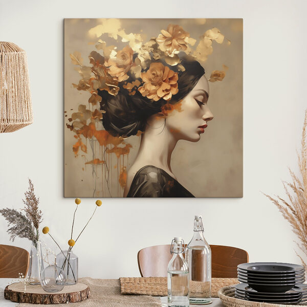 Cuadros Cuadro de una mujer con flores en el pelo (SKU: s49401) Cuadros Cuadros Cuadro de una mujer con flores en el pelo (SKU: s49401)