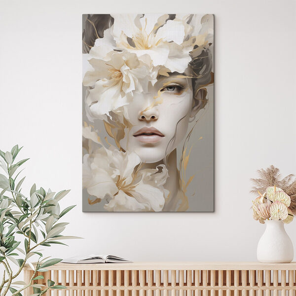 Cuadros Mujer con flores en la cara (SKU: s49392) Cuadros Cuadros Mujer con flores en la cara (SKU: s49392)