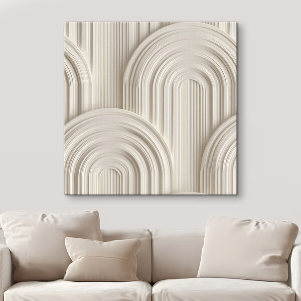 Pared blanca con formas curvas Cuadros Pared blanca con formas curvas