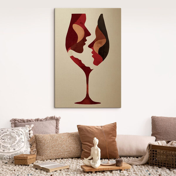 Cuadros Copa de vino con caras dibujadas en ella (SKU: s49322) Cuadros Cuadros Copa de vino con caras dibujadas en ella (SKU: s49322)
