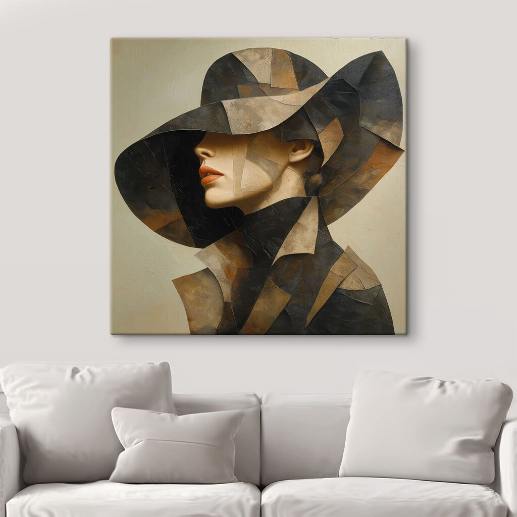 Painting of a woman wearing a hat Painting of a woman wearing a hat