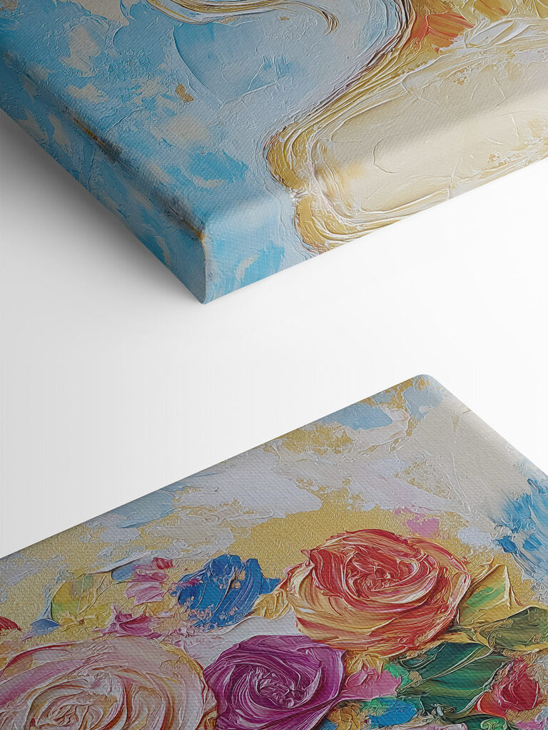 Painting of a woman with flowers in her hair Painting of a woman with flowers in her hair