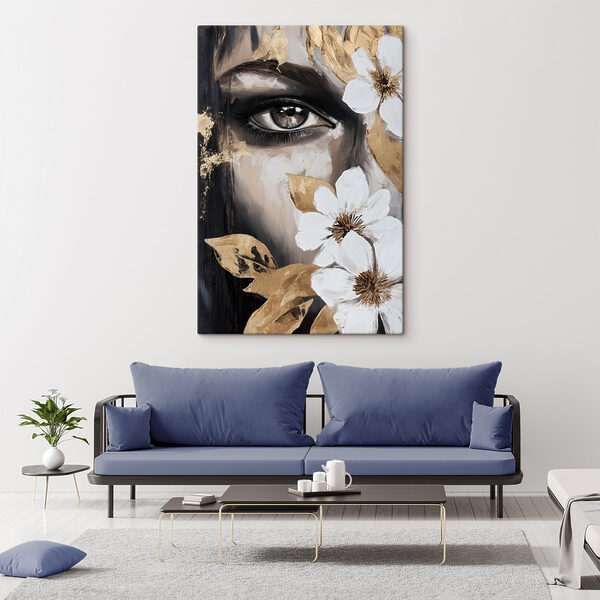 Cuadros Cuadro en el que se representan el ojo de una mujer y unas flores (SKU: s49272) Cuadros Cuadros Cuadro en el que se representan el ojo de una mujer y unas flores (SKU: s49272)