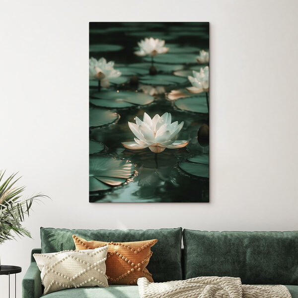 Cuadros Flor blanca sobre el agua (SKU: s49197) Cuadros Cuadros Flor blanca sobre el agua (SKU: s49197)