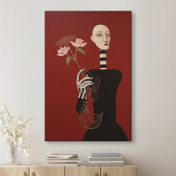 Cuadros Cuadro de una mujer con flores en la mano (SKU: s49190) Cuadros Cuadros Cuadro de una mujer con flores en la mano (SKU: s49190)