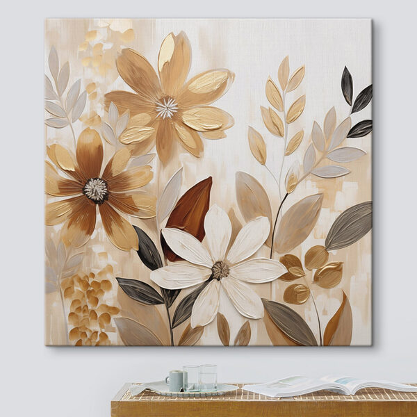Cuadros Pintura de flores y hojas (SKU: s49071) Cuadros Cuadros Pintura de flores y hojas (SKU: s49071)