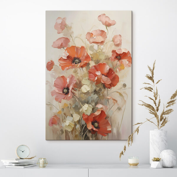 Cuadros Pintura de flores sobre una superficie blanca (SKU: s49065) Cuadros Cuadros Pintura de flores sobre una superficie blanca (SKU: s49065)