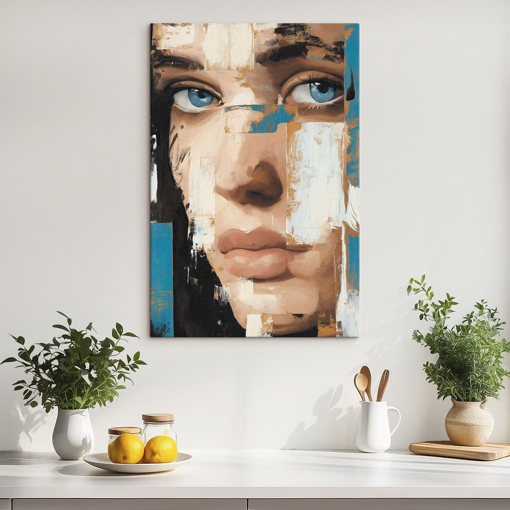 Painting of a woman's face Painting of a woman's face