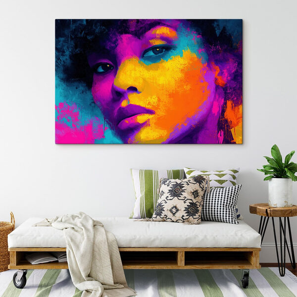 Cuadros Rostro de una mujer con pintura de colores (SKU: s49083) Cuadros Cuadros Rostro de una mujer con pintura de colores (SKU: s49083)