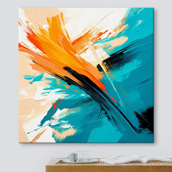 Cuadros Cuadro pintado con pintura azul y naranja (SKU: s48855) Cuadros Cuadros Cuadro pintado con pintura azul y naranja (SKU: s48855)