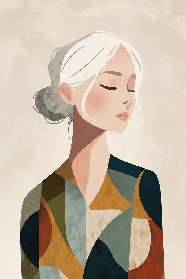 Woman with white hair Woman with white hair
